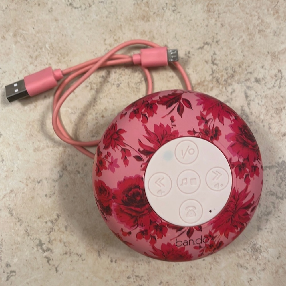 Pink Floral Ban.do Bluetooth Shower Speaker